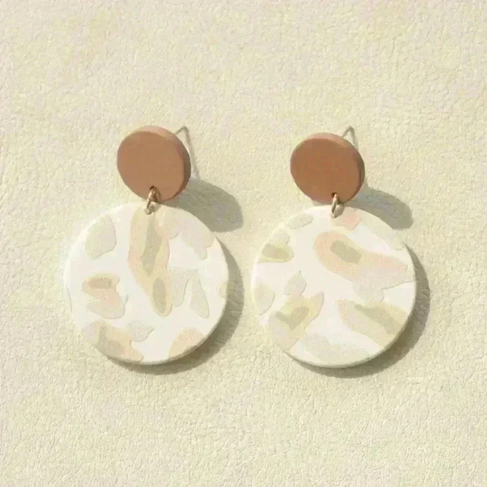 Boho Camouflage Polymer clay Earrings